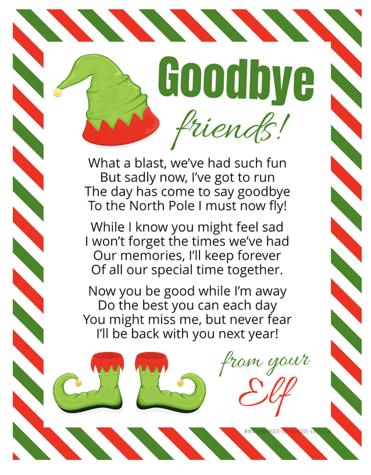 10 Free Elf On The Shelf Goodbye Letters To Make Saying Goodbye Easier ...