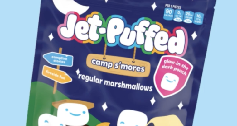 Jet-Puffed Camp S’mores Come In Glow-In-The-Dark Bags For The Coolest Campout